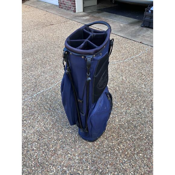 Subtle Patriot Golf Tier 1 Stand / Carry Bag 5-way Top Blue Used Pockets - Picture 4 of 12